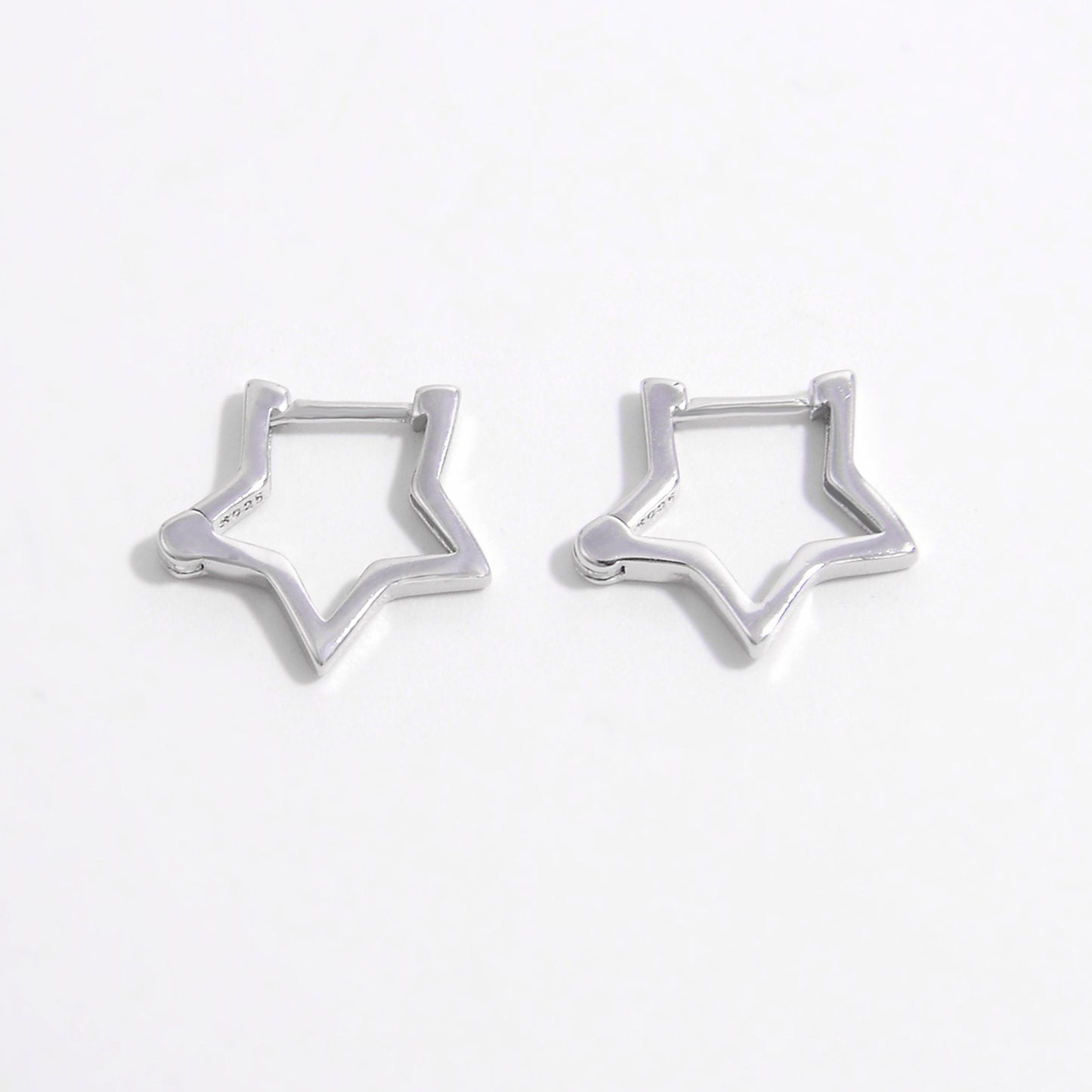 925 Sterling Silver Inlaid  Star Earrings