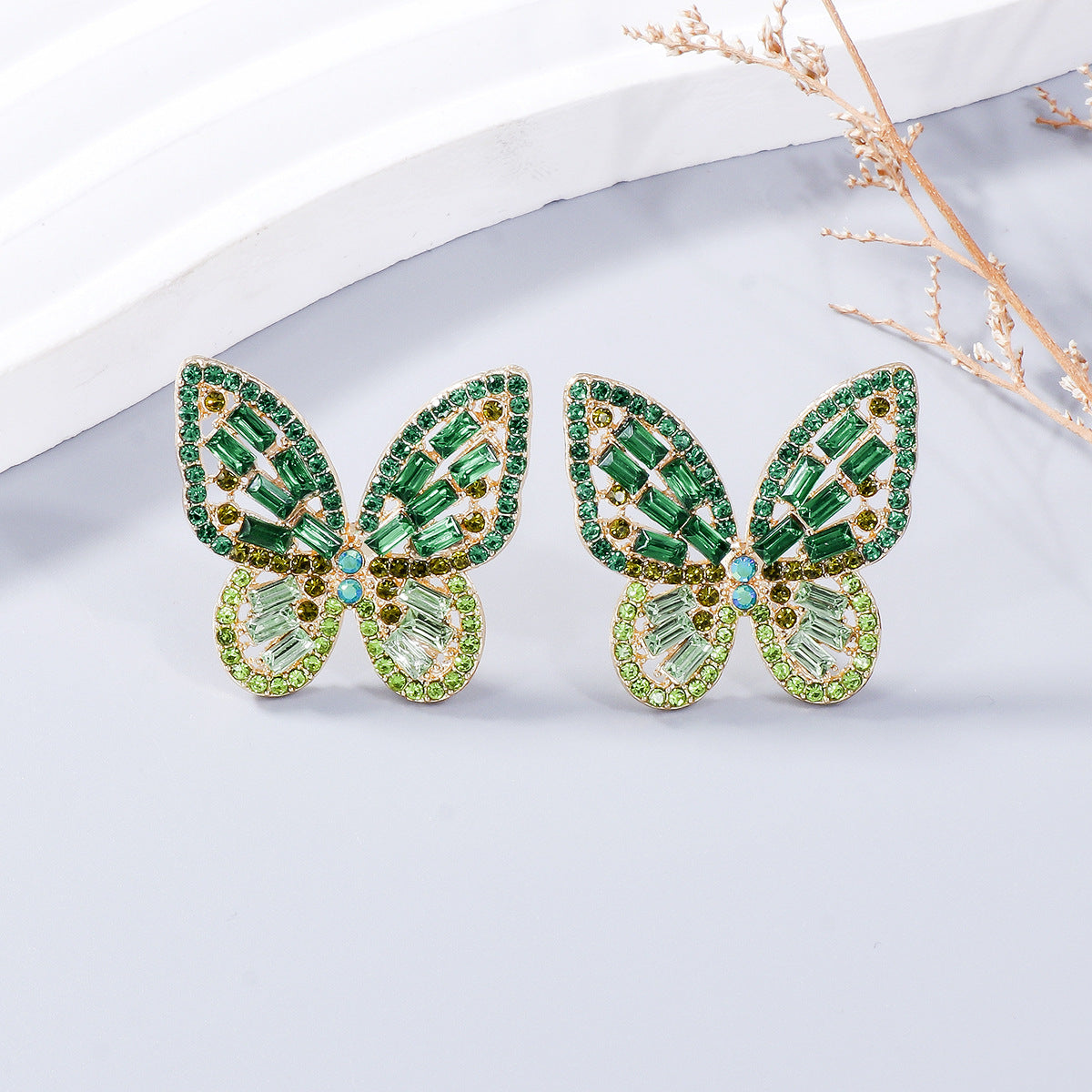 Rhinestone Butterfly Earrings