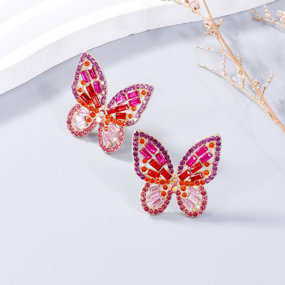 Rhinestone Butterfly Earrings