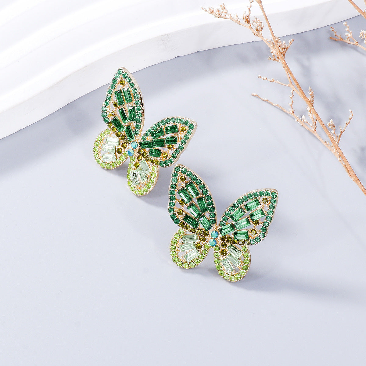 Rhinestone Butterfly Earrings