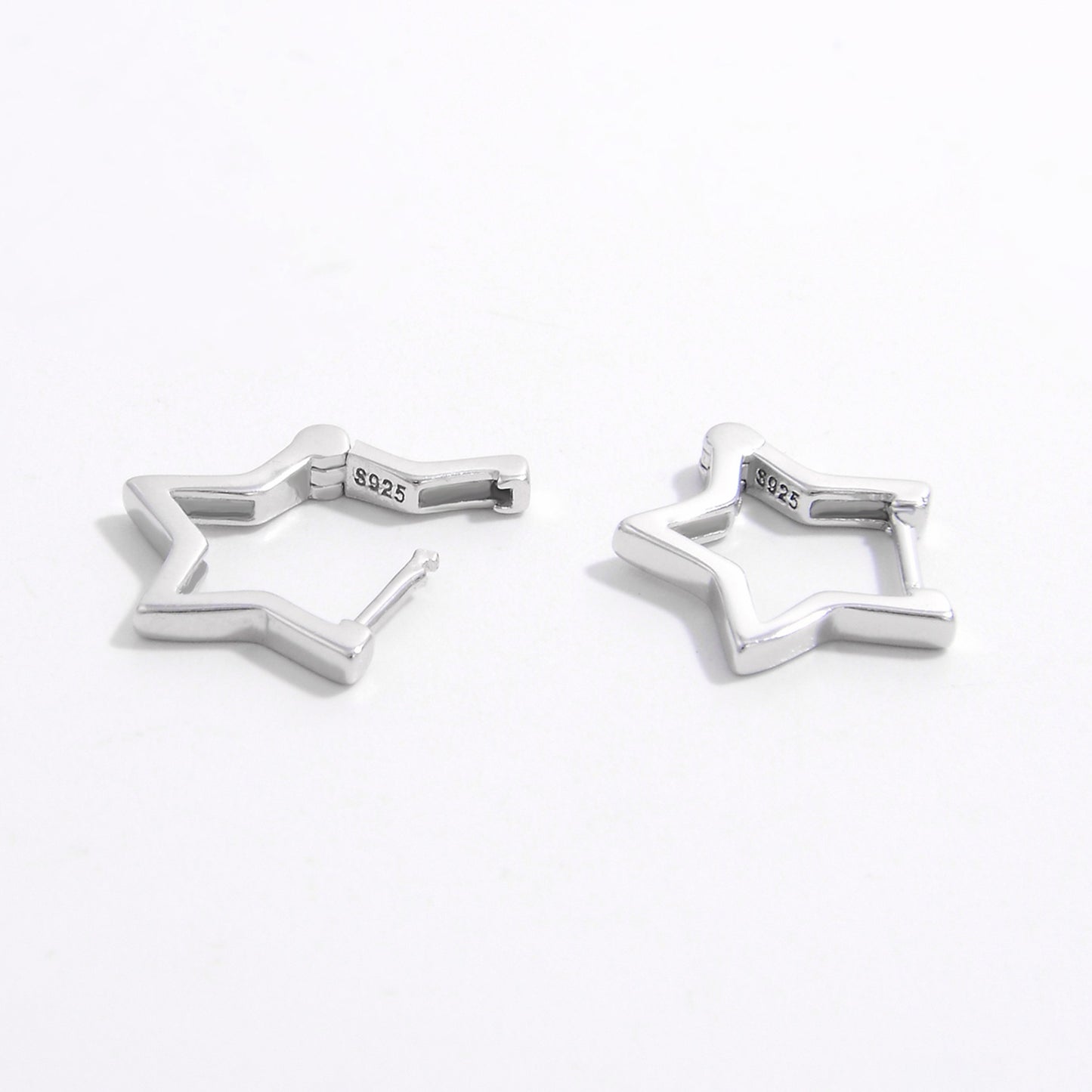 925 Sterling Silver Inlaid  Star Earrings