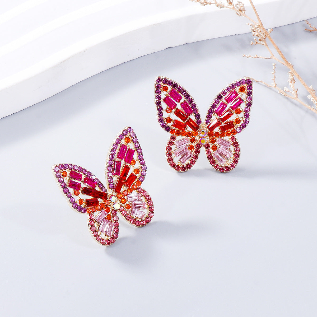 Rhinestone Butterfly Earrings