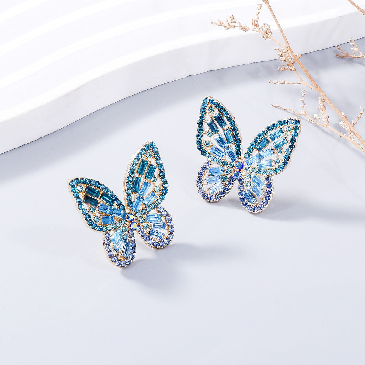 Rhinestone Butterfly Earrings