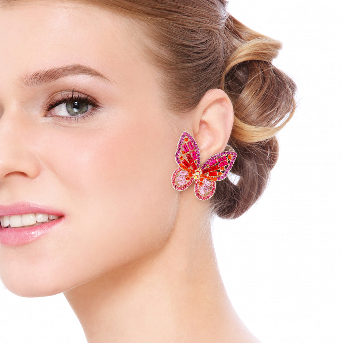 Rhinestone Butterfly Earrings