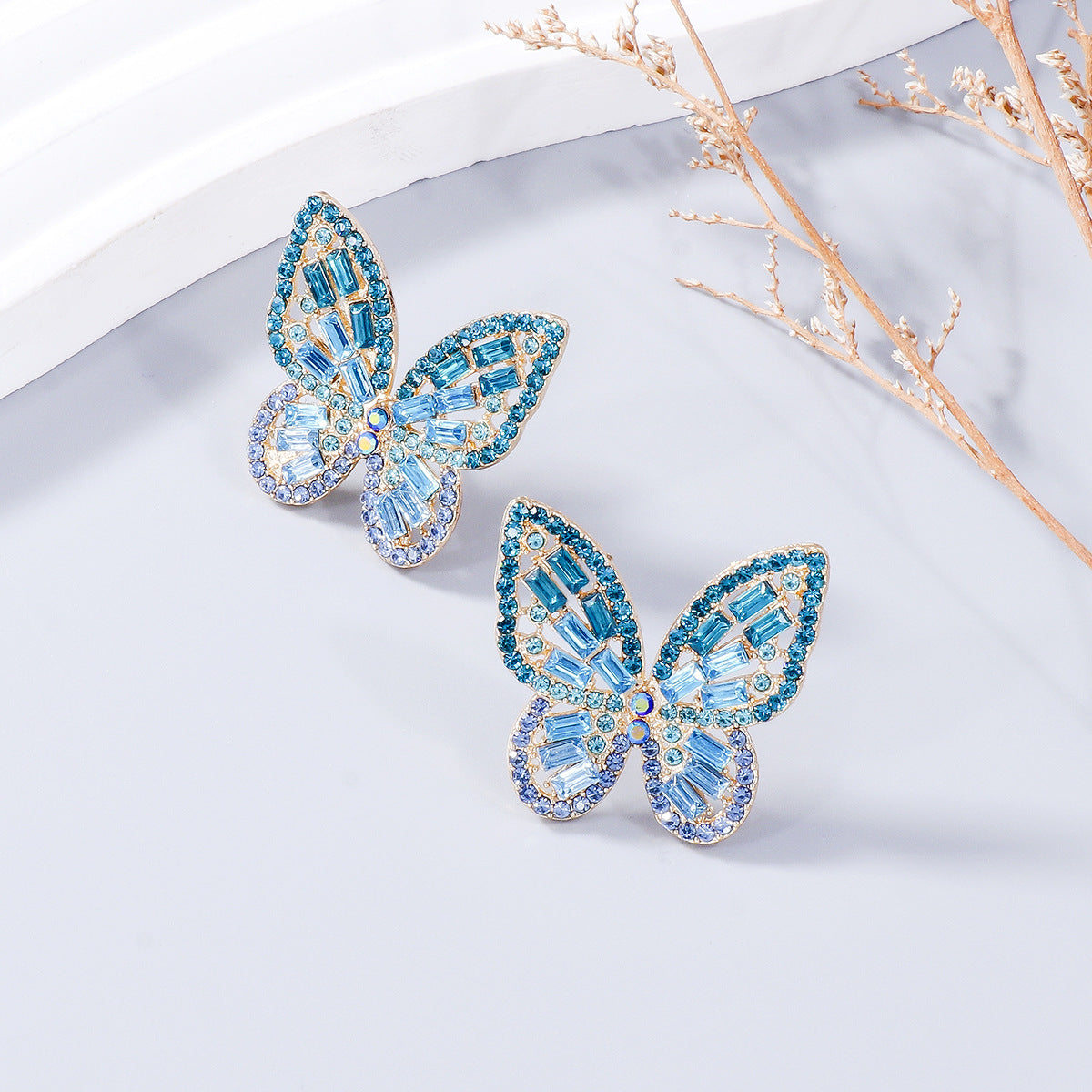 Rhinestone Butterfly Earrings