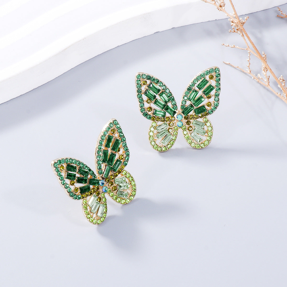 Rhinestone Butterfly Earrings